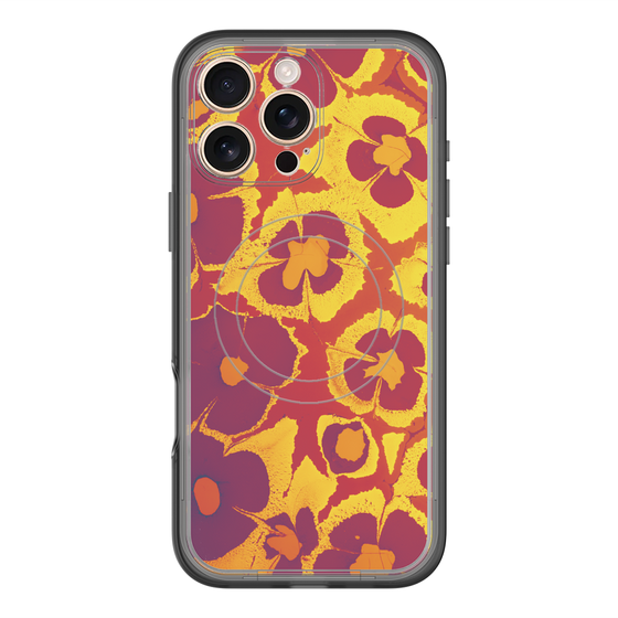 スリムプロテクションプレミアムケース with MagSafe［ y2k(Year2000) - Flower - Orange purple ］