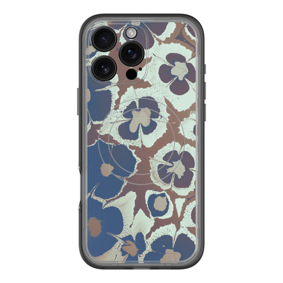 スリムプロテクションプレミアムケース with MagSafe［ y2k(Year2000) - Flower - Brown Navy ］