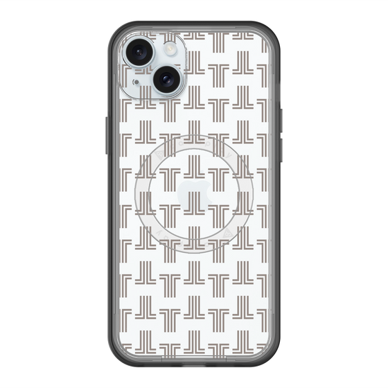 スリムプロテクションプレミアムケース with MagSafe［ LANVIN en Bleu - Monogram - Black ］