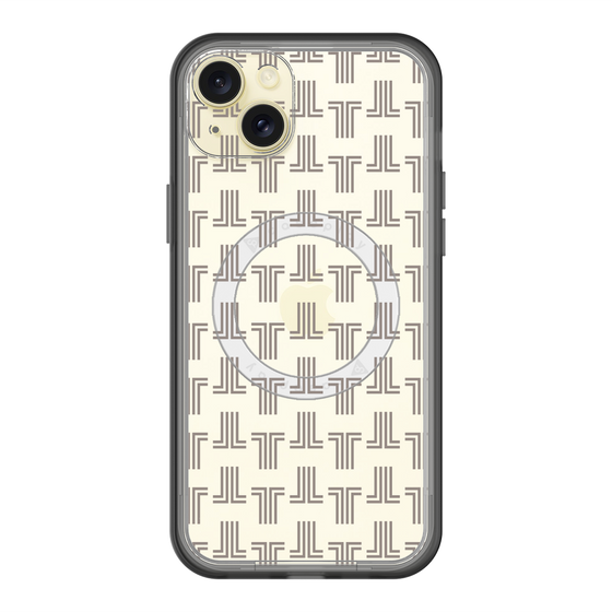 スリムプロテクションプレミアムケース with MagSafe［ LANVIN en Bleu - Monogram - Black ］