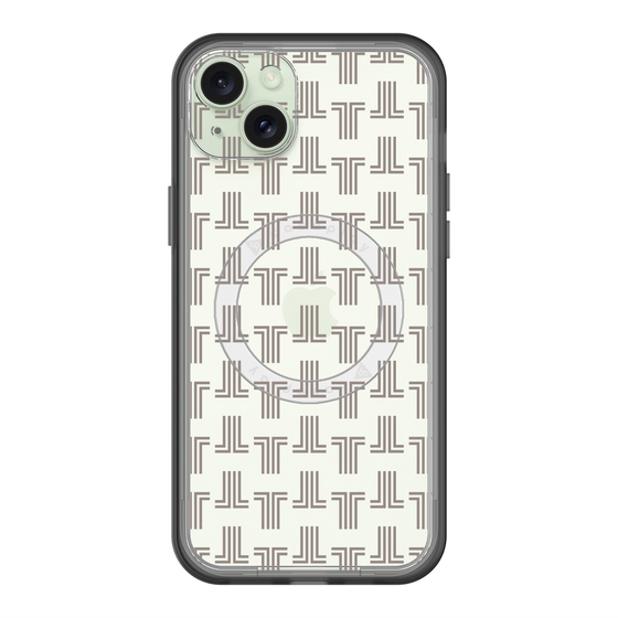 スリムプロテクションプレミアムケース with MagSafe［ LANVIN en Bleu - Monogram - Black ］