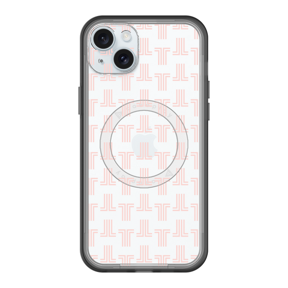 スリムプロテクションプレミアムケース with MagSafe［ LANVIN en Bleu - Monogram - Pink ］
