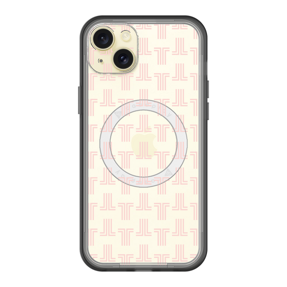 スリムプロテクションプレミアムケース with MagSafe［ LANVIN en Bleu - Monogram - Pink ］