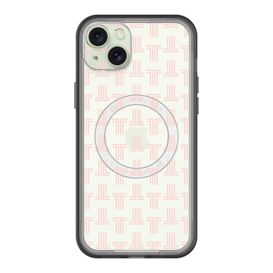 スリムプロテクションプレミアムケース with MagSafe［ LANVIN en Bleu - Monogram - Pink ］
