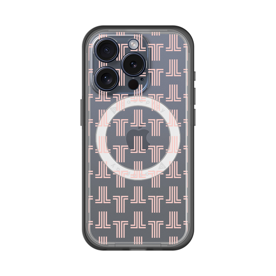 スリムプロテクションプレミアムケース with MagSafe［ LANVIN en Bleu - Monogram - Pink ］