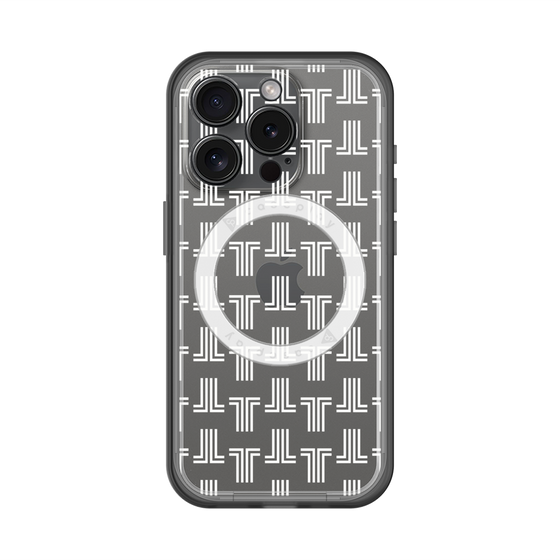 スリムプロテクションプレミアムケース with MagSafe［ LANVIN en Bleu - Monogram - White ］