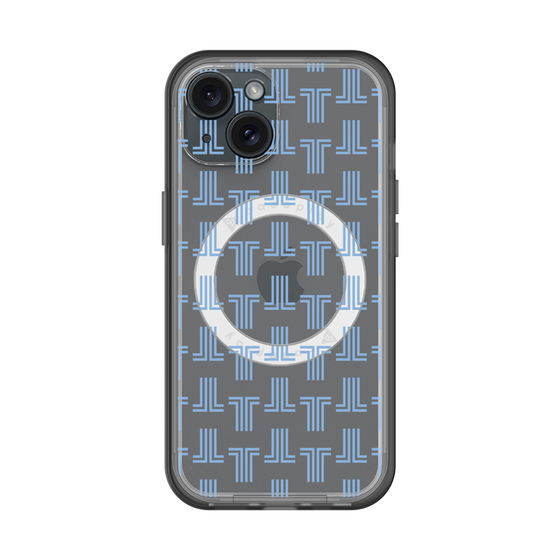 スリムプロテクションプレミアムケース with MagSafe［ LANVIN en Bleu - Monogram - Blue ］