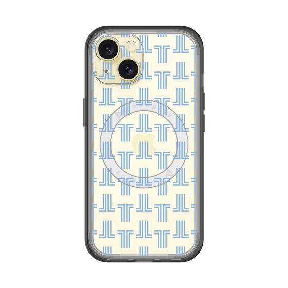 スリムプロテクションプレミアムケース with MagSafe［ LANVIN en Bleu - Monogram - Blue ］