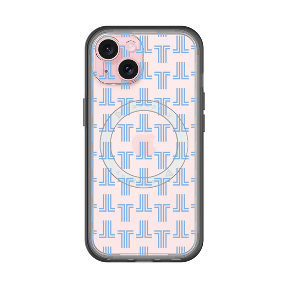 スリムプロテクションプレミアムケース with MagSafe［ LANVIN en Bleu - Monogram - Blue ］