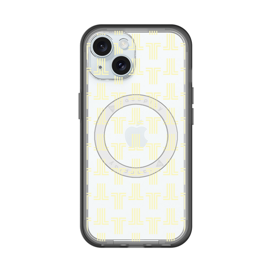 スリムプロテクションプレミアムケース with MagSafe［ LANVIN en Bleu - Monogram - Yellow ］