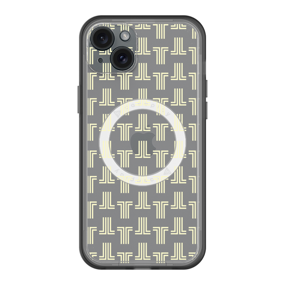 スリムプロテクションプレミアムケース with MagSafe［ LANVIN en Bleu - Monogram - Yellow ］