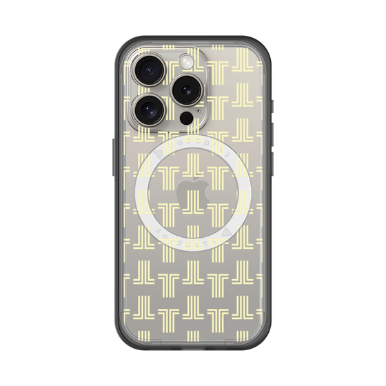 スリムプロテクションプレミアムケース with MagSafe［ LANVIN en Bleu - Monogram - Yellow ］
