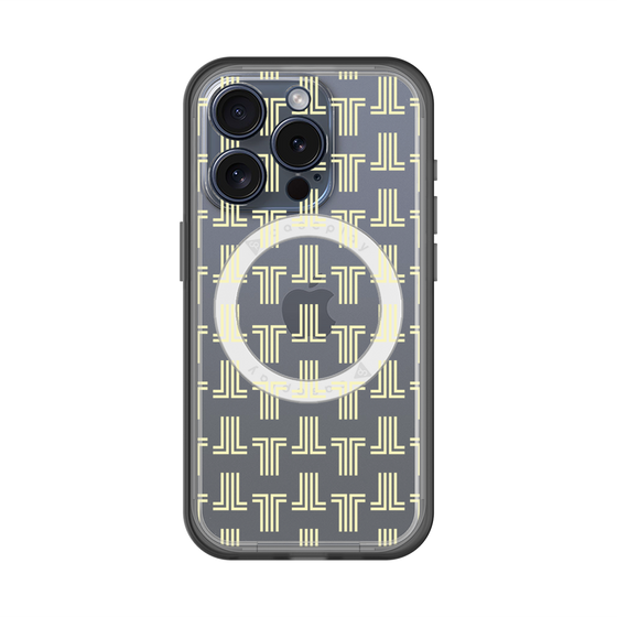 スリムプロテクションプレミアムケース with MagSafe［ LANVIN en Bleu - Monogram - Yellow ］