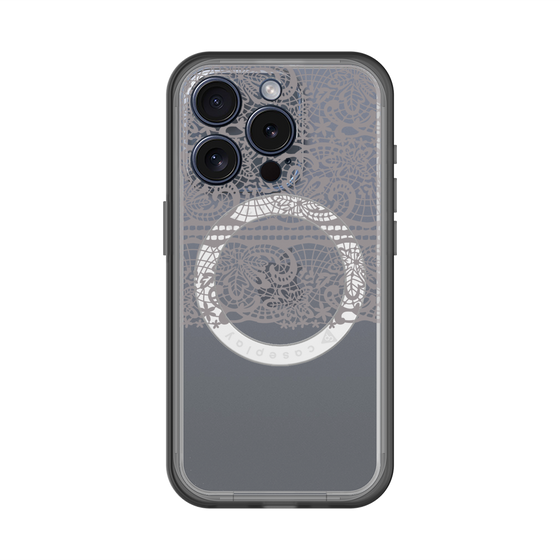 スリムプロテクションプレミアムケース with MagSafe［ LANVIN en Bleu - Lace - Black ］
