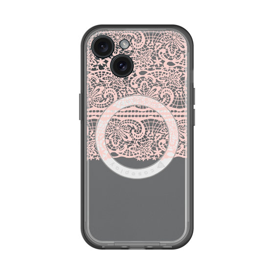 スリムプロテクションプレミアムケース with MagSafe［ LANVIN en Bleu - Lace - Pink ］