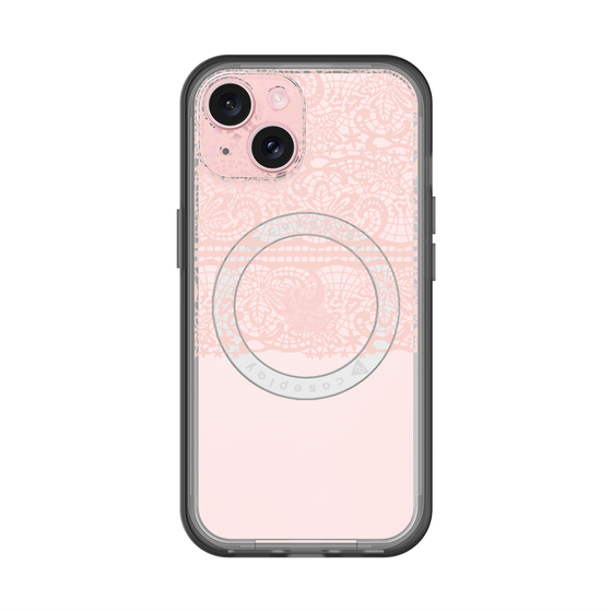 スリムプロテクションプレミアムケース with MagSafe［ LANVIN en Bleu - Lace - Pink ］