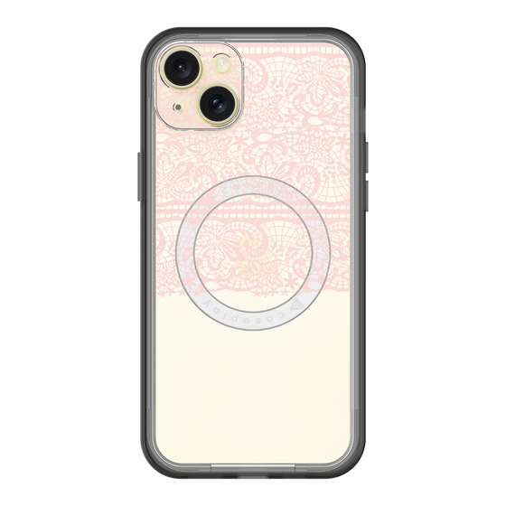 スリムプロテクションプレミアムケース with MagSafe［ LANVIN en Bleu - Lace - Pink ］