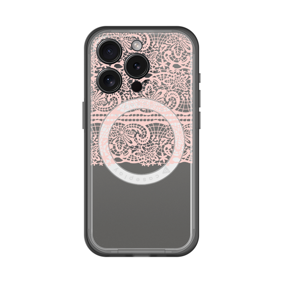 スリムプロテクションプレミアムケース with MagSafe［ LANVIN en Bleu - Lace - Pink ］