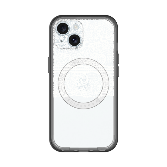 スリムプロテクションプレミアムケース with MagSafe［ LANVIN en Bleu - Lace - White ］