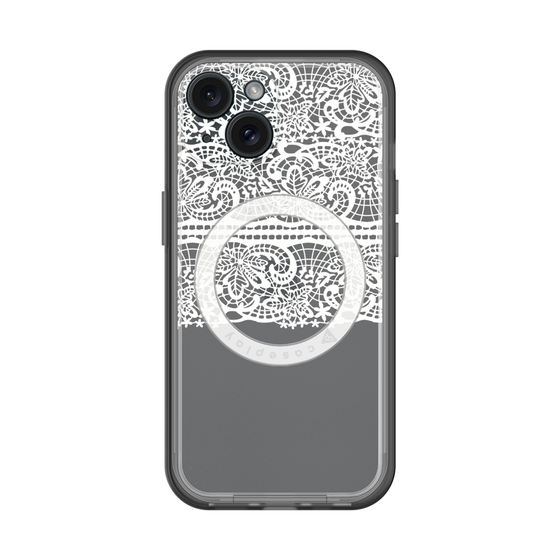 スリムプロテクションプレミアムケース with MagSafe［ LANVIN en Bleu - Lace - White ］