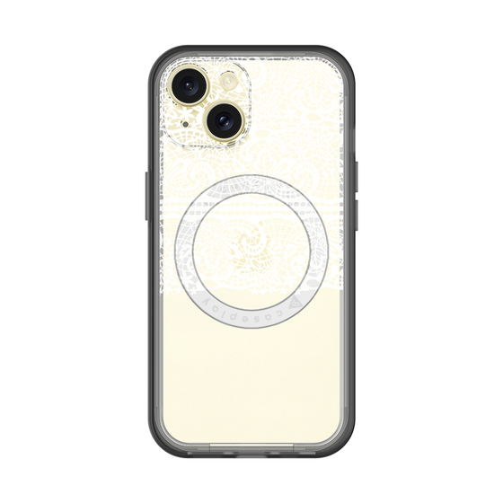 スリムプロテクションプレミアムケース with MagSafe［ LANVIN en Bleu - Lace - White ］