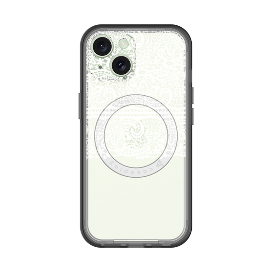 スリムプロテクションプレミアムケース with MagSafe［ LANVIN en Bleu - Lace - White ］