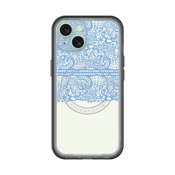スリムプロテクションプレミアムケース with MagSafe［ LANVIN en Bleu - Lace - Blue ］