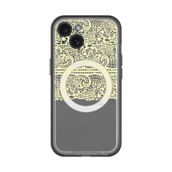 スリムプロテクションプレミアムケース with MagSafe［ LANVIN en Bleu - Lace - Yellow ］