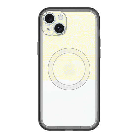 スリムプロテクションプレミアムケース with MagSafe［ LANVIN en Bleu - Lace - Yellow ］