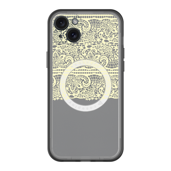 スリムプロテクションプレミアムケース with MagSafe［ LANVIN en Bleu - Lace - Yellow ］