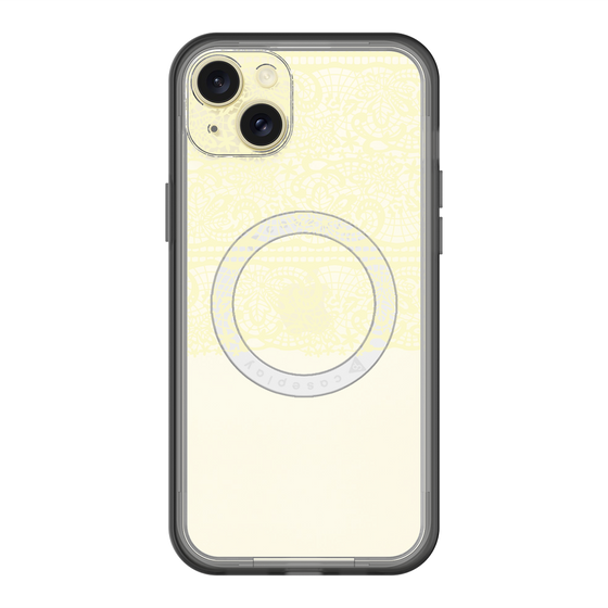 スリムプロテクションプレミアムケース with MagSafe［ LANVIN en Bleu - Lace - Yellow ］