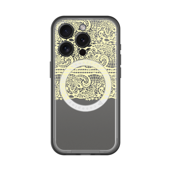 スリムプロテクションプレミアムケース with MagSafe［ LANVIN en Bleu - Lace - Yellow ］