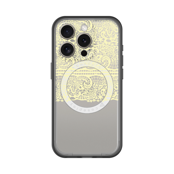 スリムプロテクションプレミアムケース with MagSafe［ LANVIN en Bleu - Lace - Yellow ］