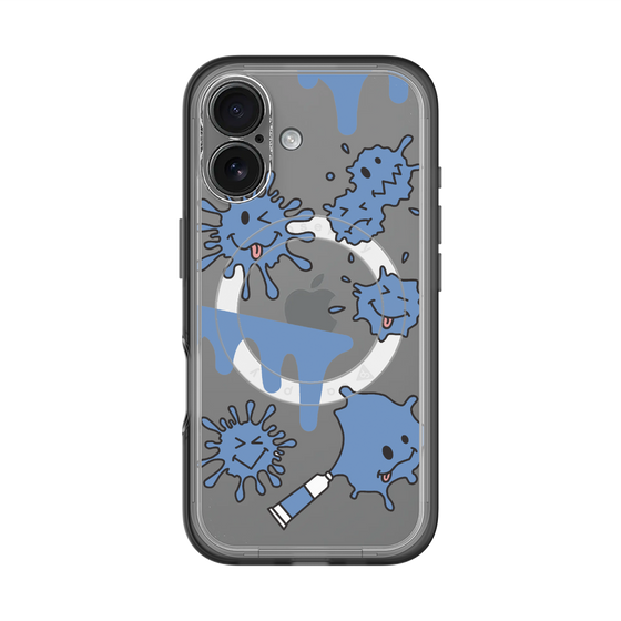 スリムプロテクションプレミアムケース with MagSafe［ PAINTING SMILE Blue ］