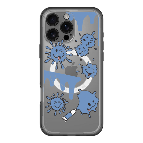 スリムプロテクションプレミアムケース with MagSafe［ PAINTING SMILE Blue ］
