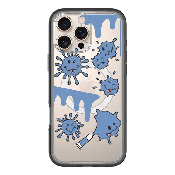 スリムプロテクションプレミアムケース with MagSafe［ PAINTING SMILE Blue ］