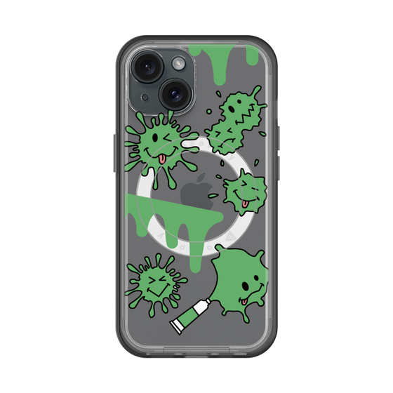 スリムプロテクションプレミアムケース with MagSafe［ PAINTING SMILE Green ］