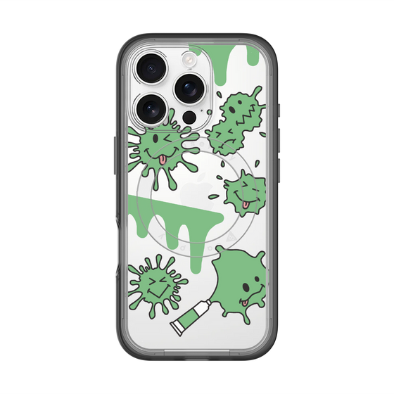 スリムプロテクションプレミアムケース with MagSafe［ PAINTING SMILE Green ］