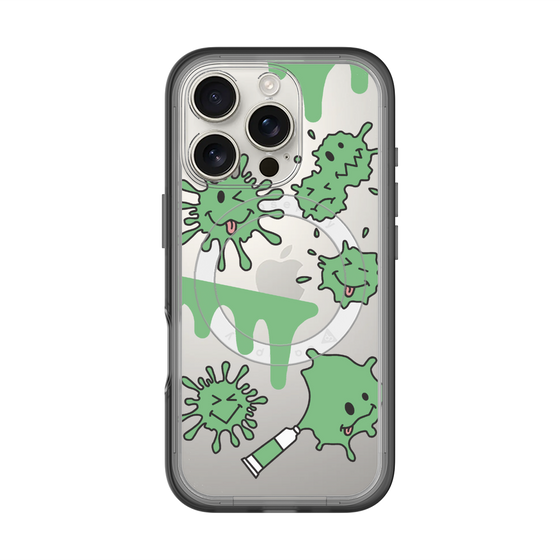スリムプロテクションプレミアムケース with MagSafe［ PAINTING SMILE Green ］