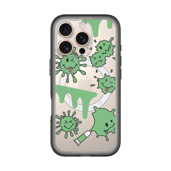 スリムプロテクションプレミアムケース with MagSafe［ PAINTING SMILE Green ］