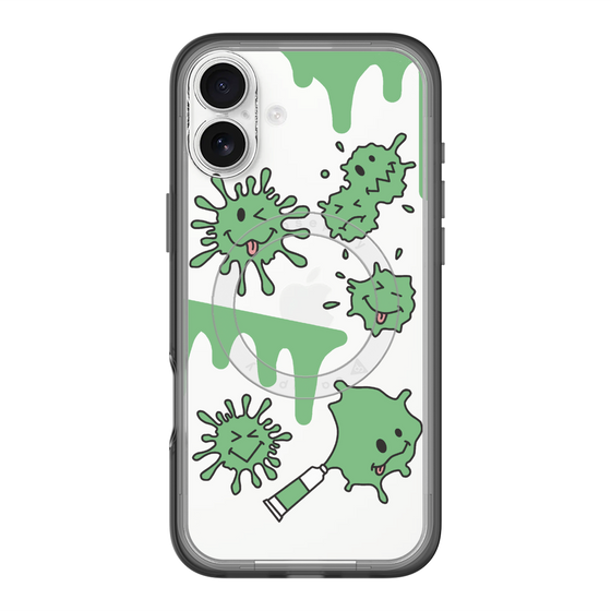 スリムプロテクションプレミアムケース with MagSafe［ PAINTING SMILE Green ］