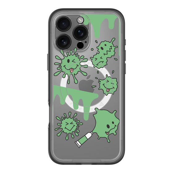 スリムプロテクションプレミアムケース with MagSafe［ PAINTING SMILE Green ］