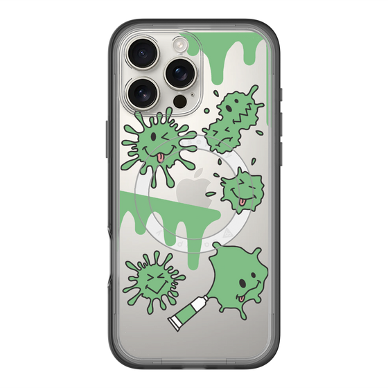 スリムプロテクションプレミアムケース with MagSafe［ PAINTING SMILE Green ］