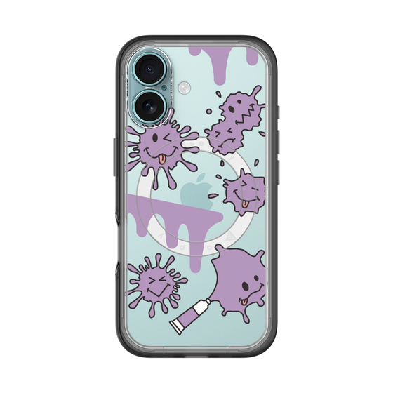 スリムプロテクションプレミアムケース with MagSafe［ PAINTING SMILE Purple ］