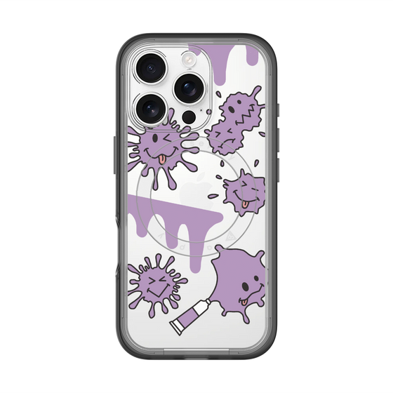 スリムプロテクションプレミアムケース with MagSafe［ PAINTING SMILE Purple ］