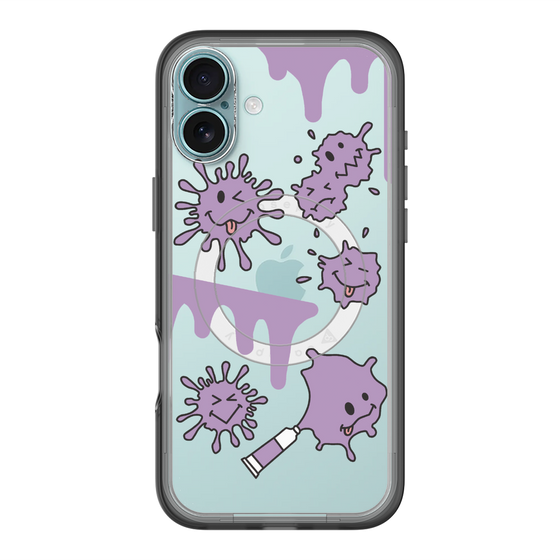 スリムプロテクションプレミアムケース with MagSafe［ PAINTING SMILE Purple ］