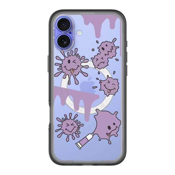 スリムプロテクションプレミアムケース with MagSafe［ PAINTING SMILE Purple ］