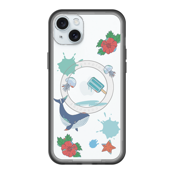 スリムプロテクションプレミアムケース with MagSafe［ DRAWING PAPER Blue ］