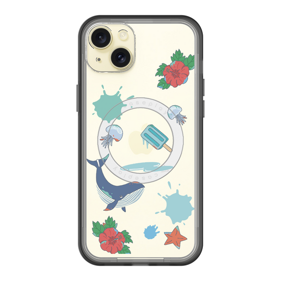 スリムプロテクションプレミアムケース with MagSafe［ DRAWING PAPER Blue ］