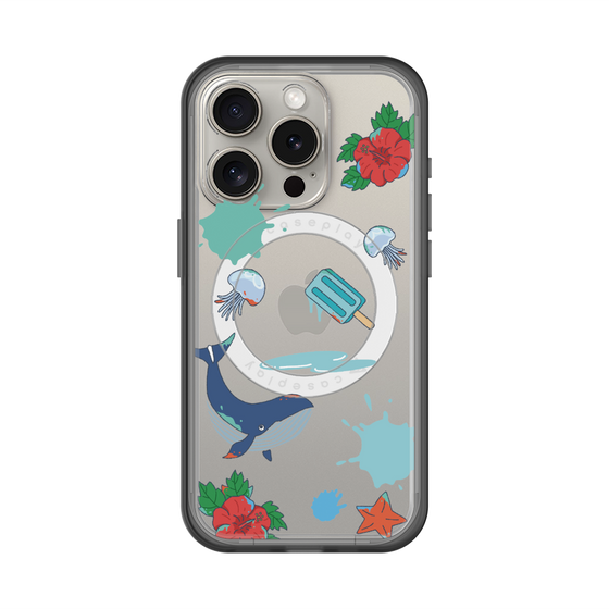 スリムプロテクションプレミアムケース with MagSafe［ DRAWING PAPER Blue ］